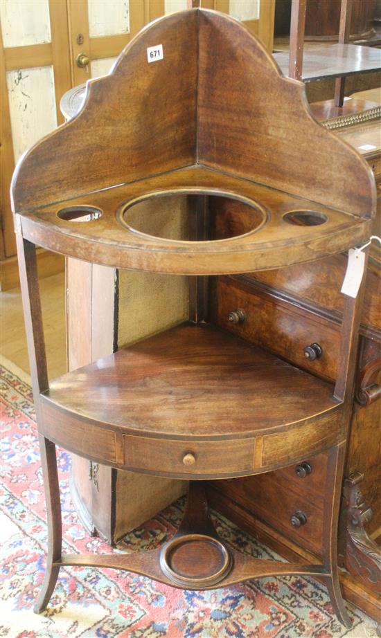 Mahogany corner washstand